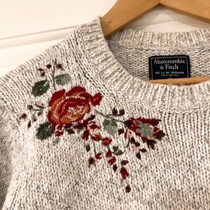 Abercrombie Embroidered Floral Sweater